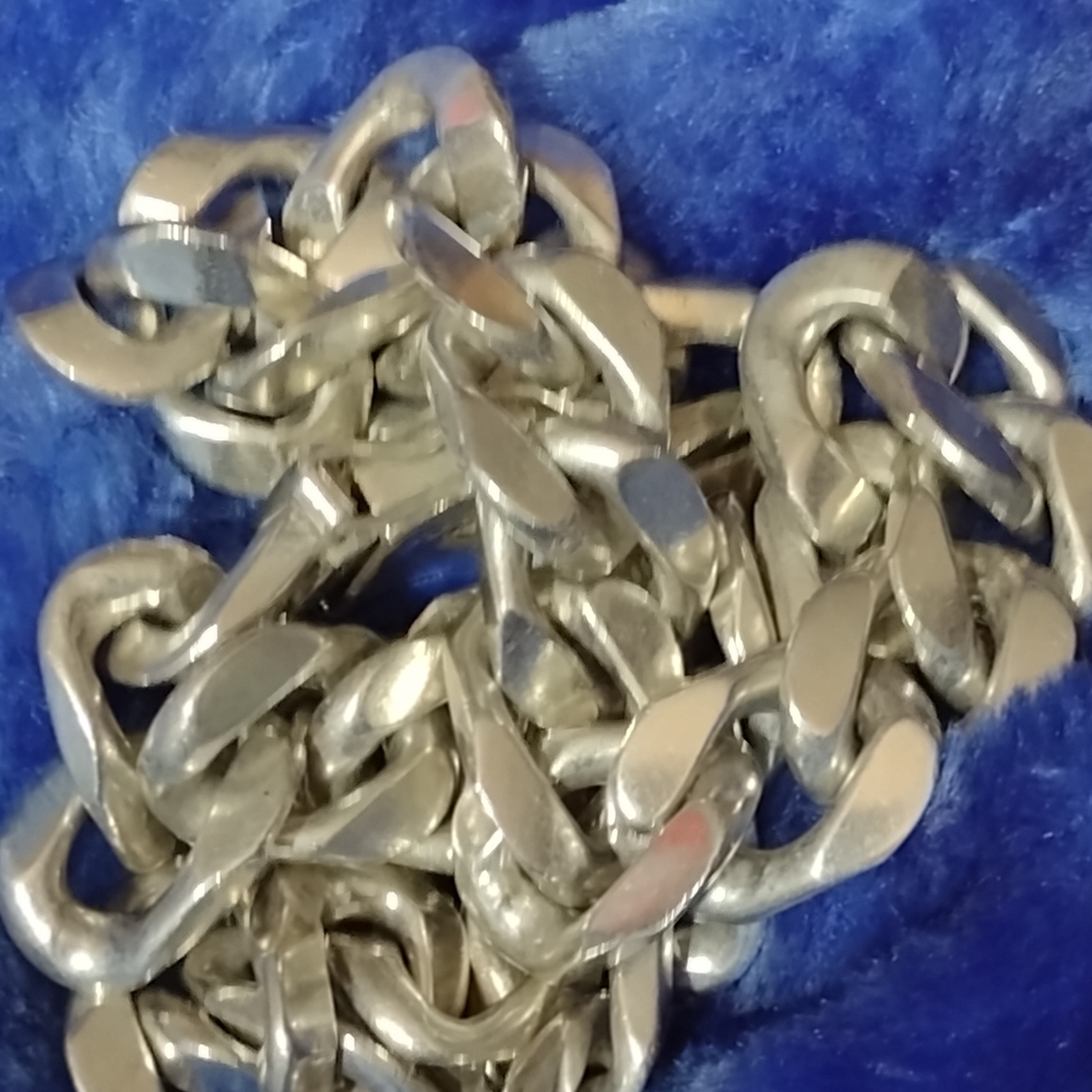 Rock Star ✨ ⭐ 9.83 Ounces of Pure Sterling Silver Heavy Cable Link ITALY - Picture 8 of 11